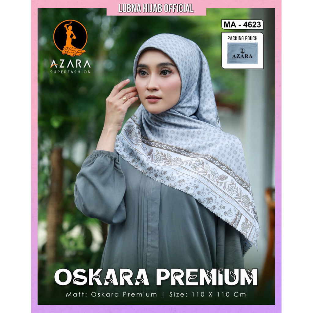 [MA-3264 MIX WARNA] ISI 10 PCS GROSIR Kerudung Jilbab OSKARA MOTIF LC Segiempat Polycotton Voal Hija