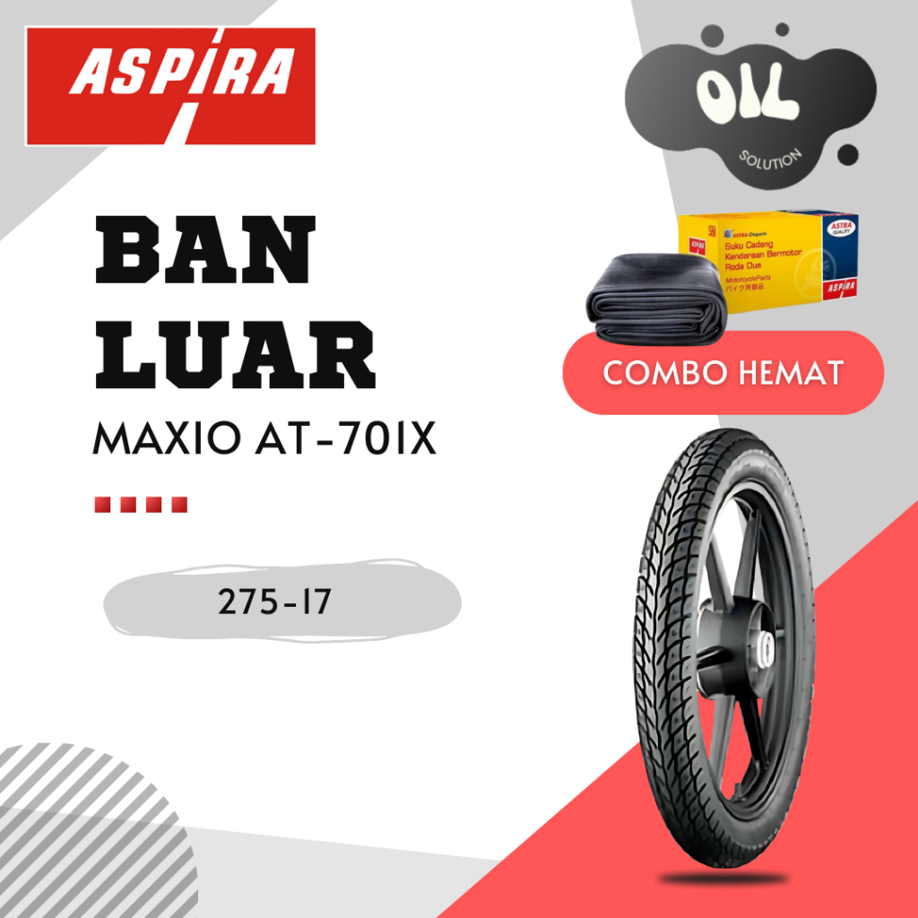 Ban Luar Aspira Maxio AT-701X 275-17 Tubetype - Ban Motor Aspira AT701 2.75 Ring 17 Non Tubeless