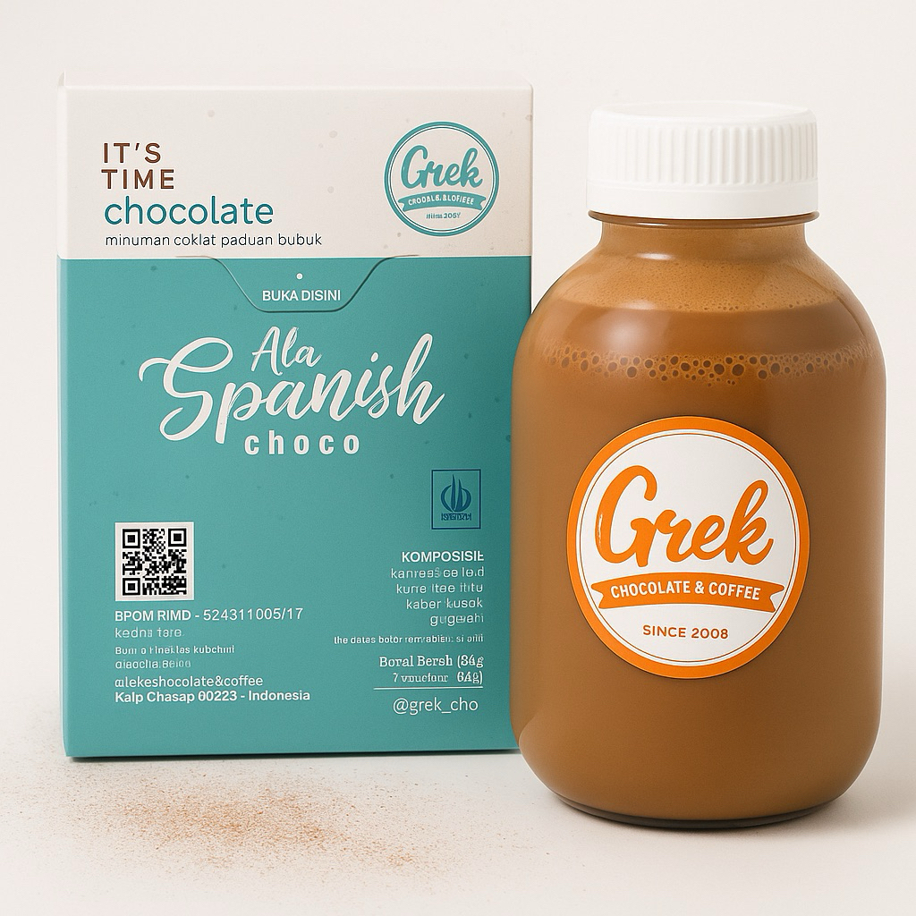 

ALA SPANISH CHOCO BOX Bubuk Minuman Grek Chocolate 120 gr 4 sachet - Powder Drink | Premium Chocolate