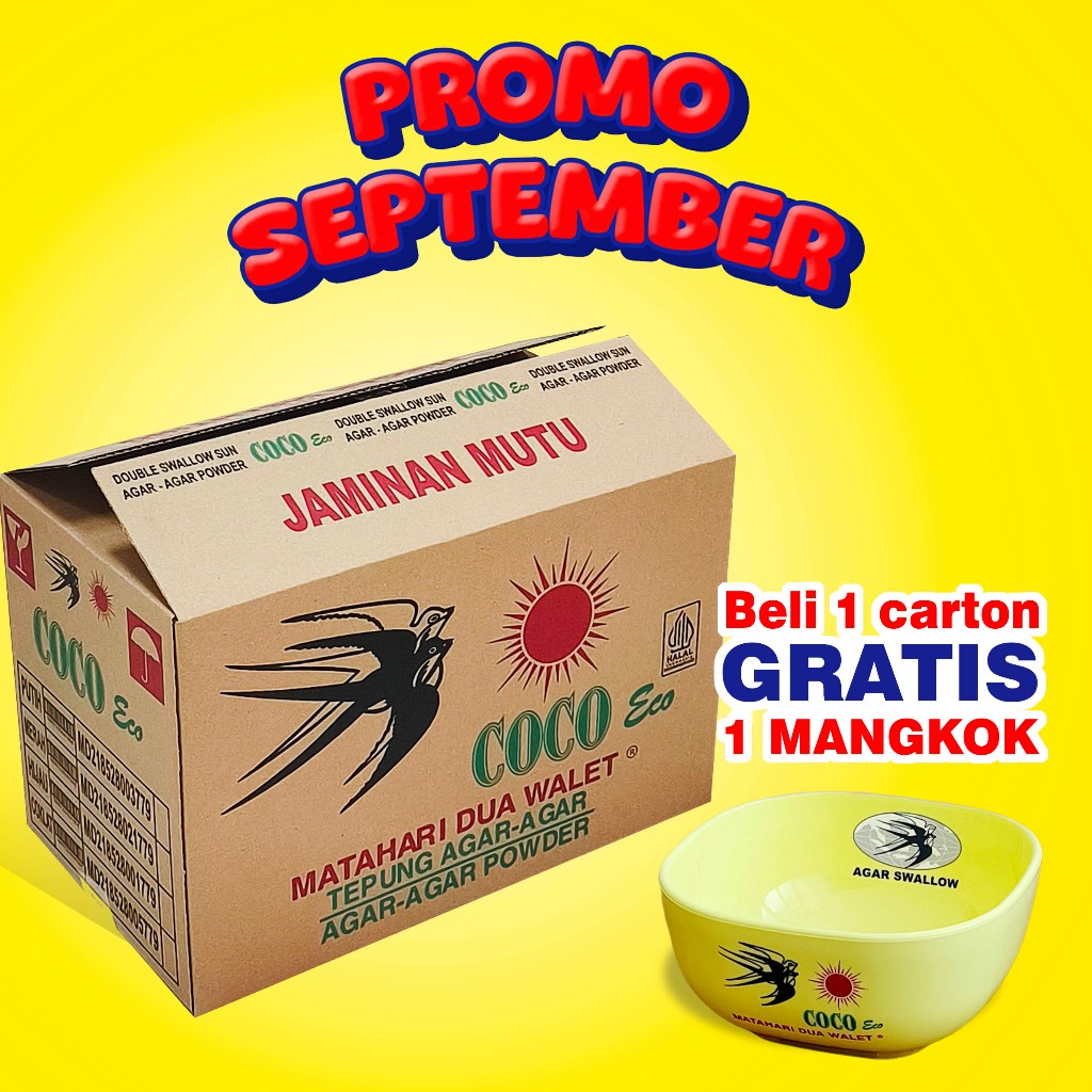 

Agar Swallow Coco Eco 1 Karton Isi 24 Box Serat | PROMO SEPTEMBER selengkapnya di deskripsi