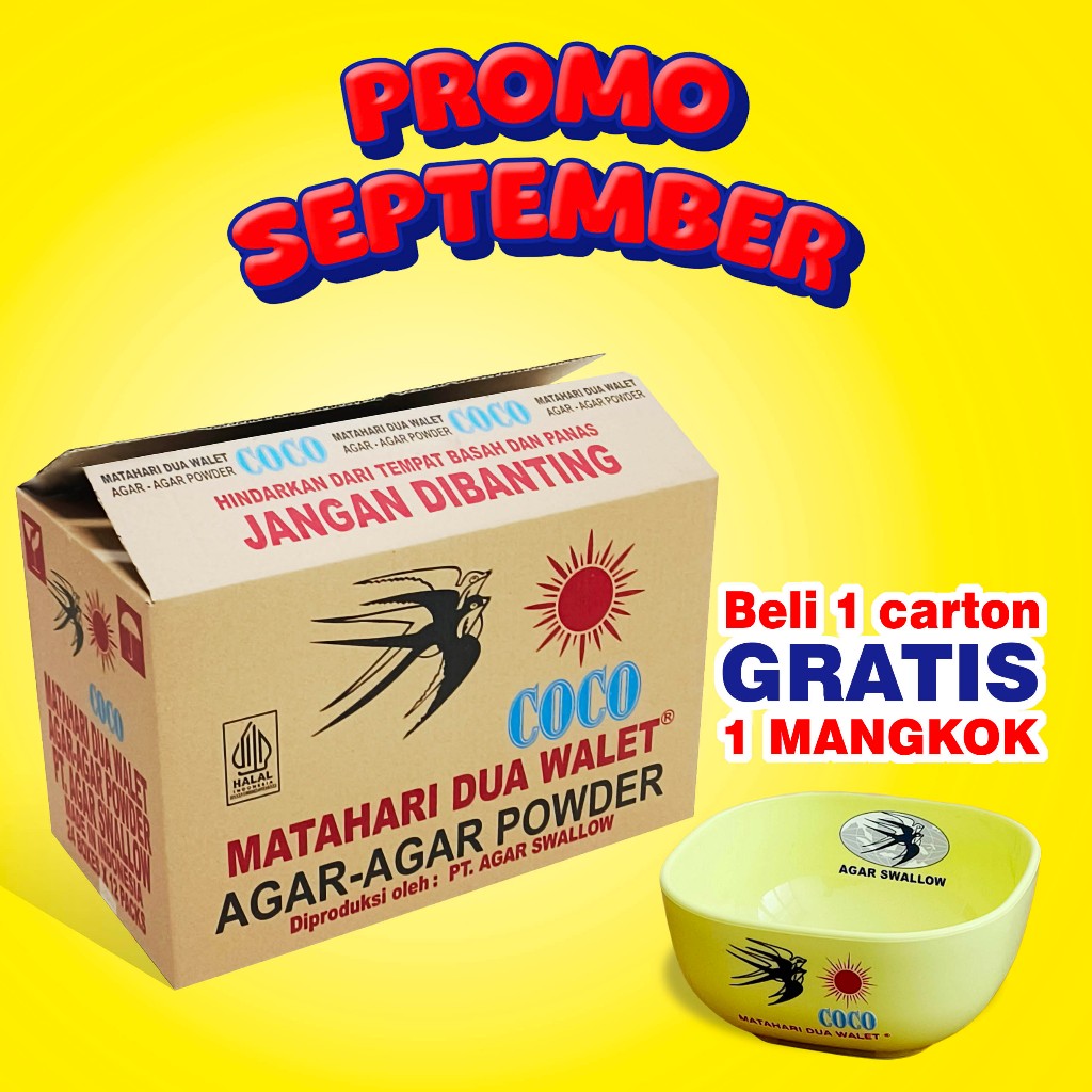 

AGAR SWALLOW COCO 5Gr 1 Karton isi 24 Box | PROMO SEPTEMBER selengkapnya di deskripsi