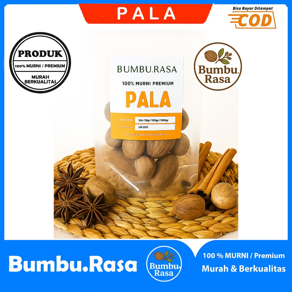 

Pala Utuh Premium 100% Asli Nusantara | Rempah Murni | Bumbu Masakan & Minuman Herbal - Bumbu.Rasa