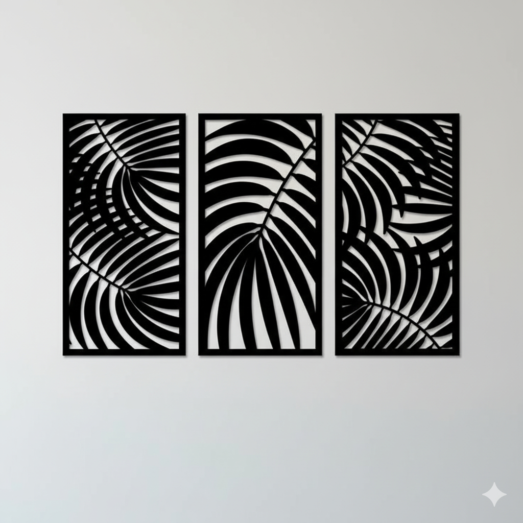 Pajangan Dekorasi Dinding Aesthetic 1set/3 gambar - Pajangan Gambar Daun