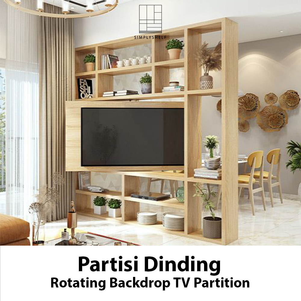 Partisi Ruangan Dinding - Rotating TV Wall Partition