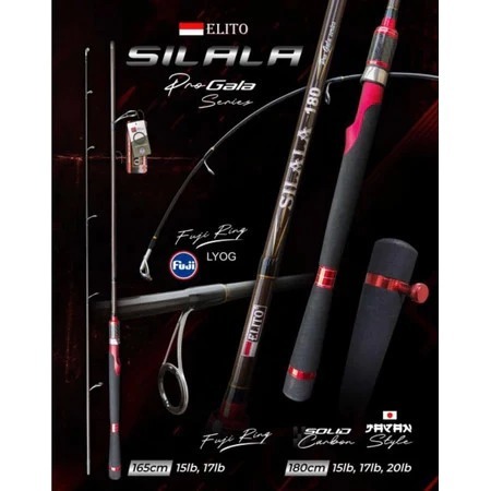 Joran Pancing ELITO SILALA 180cm Pro Galatama (10lbs - 20lbs) Fuji Carbon Solid Murah