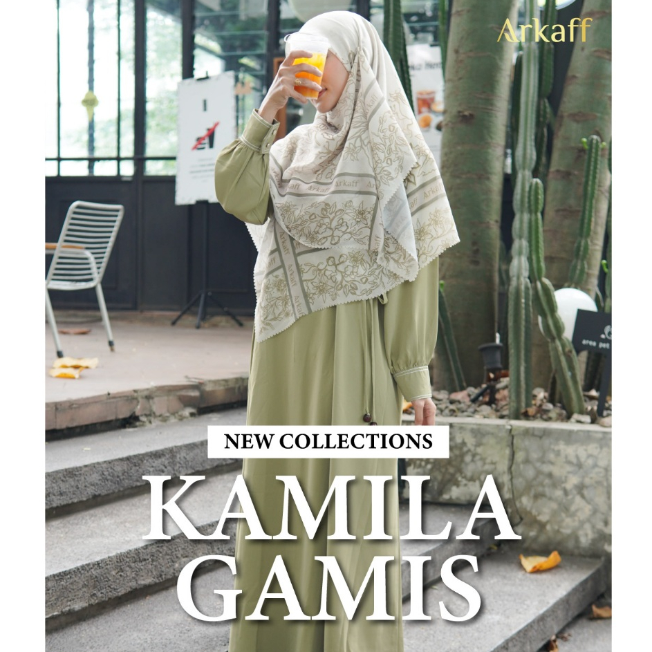 GAMIS KAMILA ARKAFF - Marbella anti UV | Bahan Amara | Gamis syar'i jumbo | Gamis modis flowy | Gami