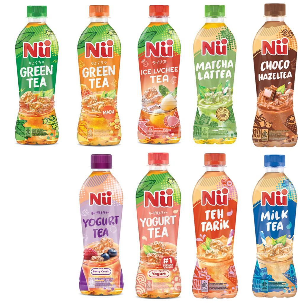(instant saja) NU Aneka minuman Green Tea Madu gula batu yogurt milk tea tarik choco hazeltea baru l