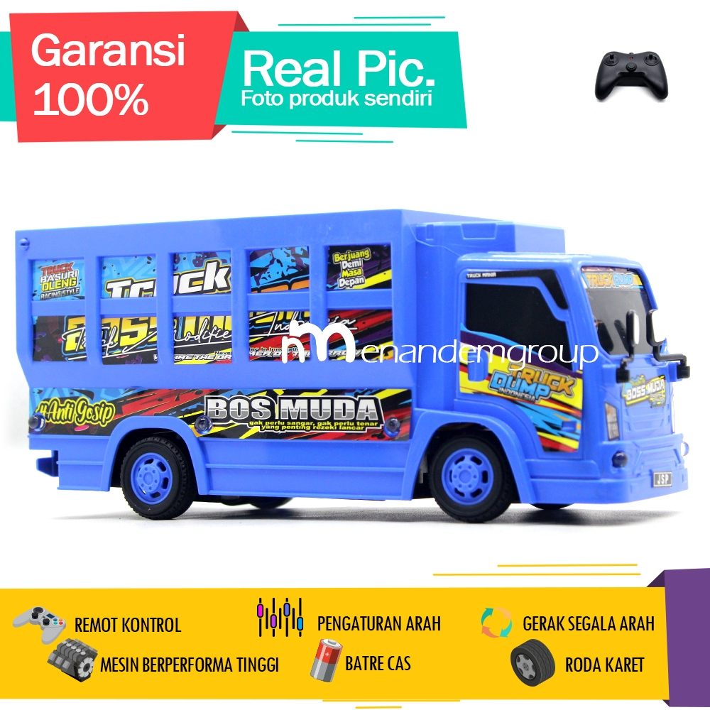 Mainan Mobil Remot Kontrol RC Dump Truk Fusoo Oleng Bos Muda Mania
