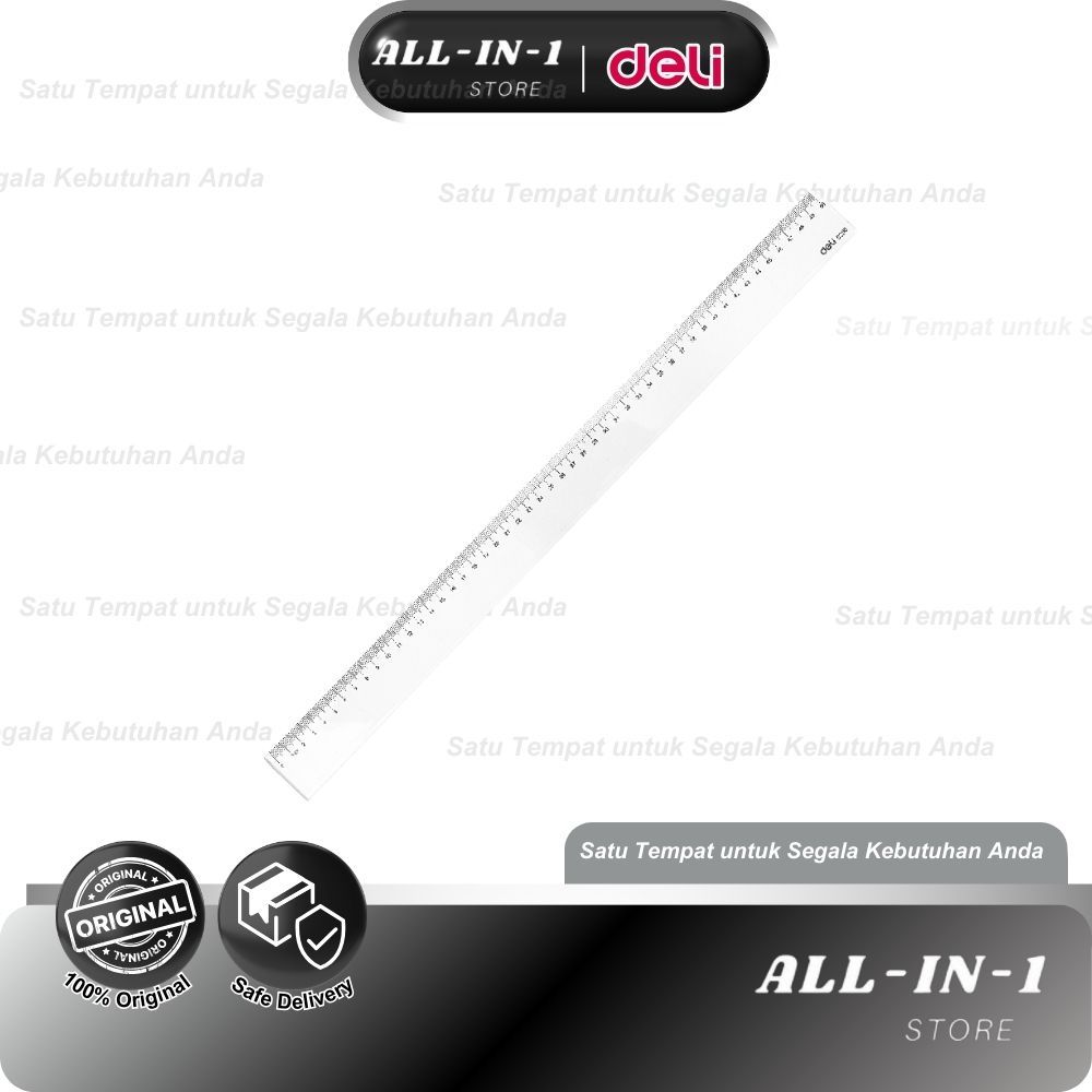 

Deli Penggaris tahan gores dan akurat tahan gores tembus pandang bening 50Cm E6250