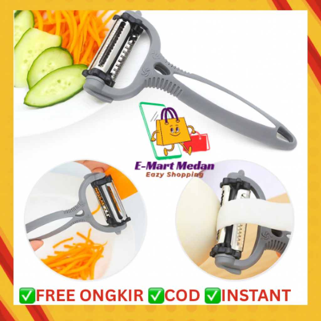 Roto Peeler 3 in 1 / Pisau Pengupas Buah Sayur Serbaguna / Pisau Peeler Segitiga