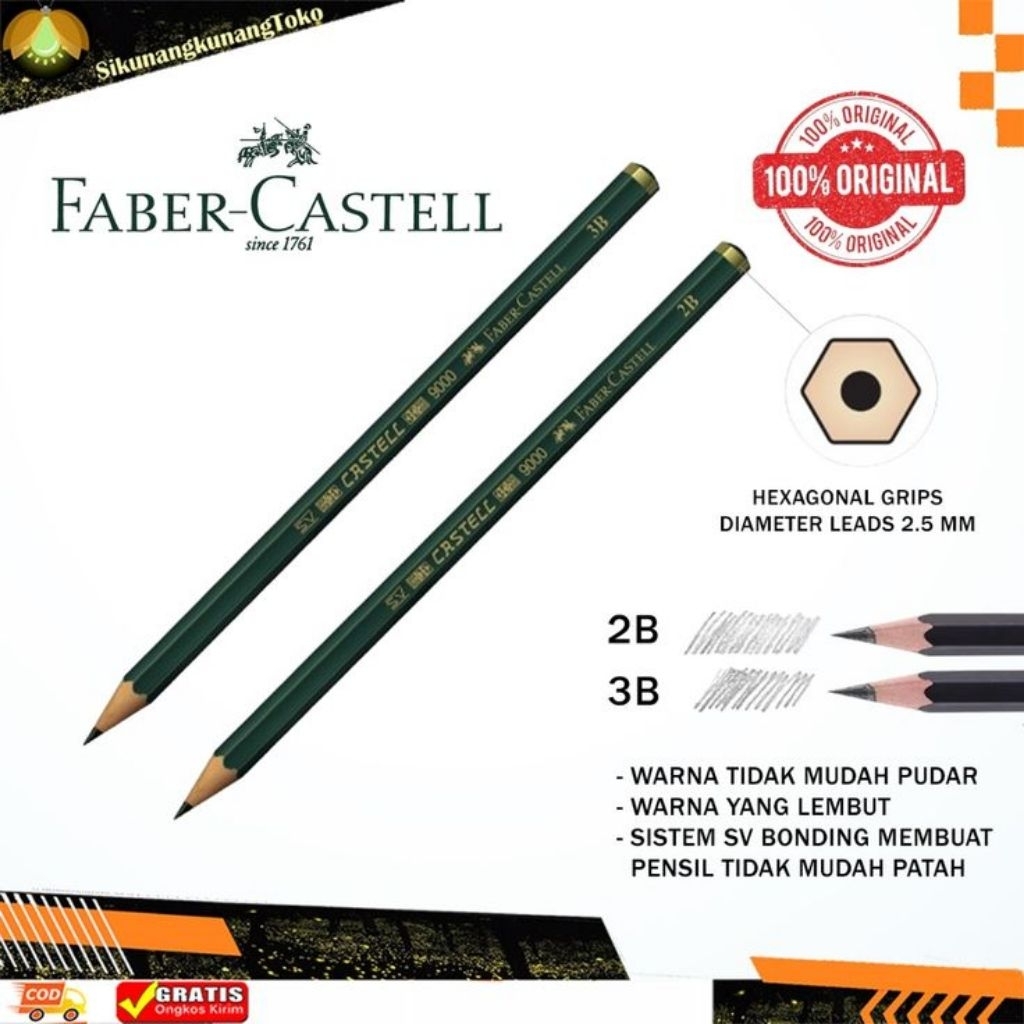 

Pensil Faber-Castell 9000 28/38 Original | Pensil Menulis & Menggambar Pensil Ujian & Sekolah
