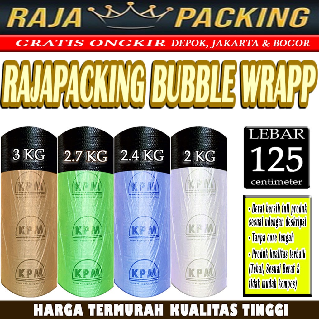 

Plastik Bubble Wrap 125CM HITAM KPM Variasi Ukuran 3kg / 2.7kg / 2.4kg / 2kg Bubblewrap TERMURAH / ROLL