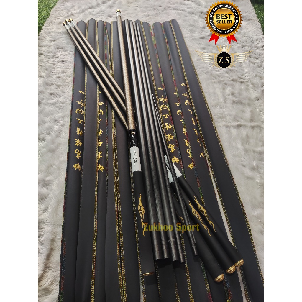 Tegak Daiwa Jisung Joran Pancing Carbon Ruas Panjang 360 450 540 630 720