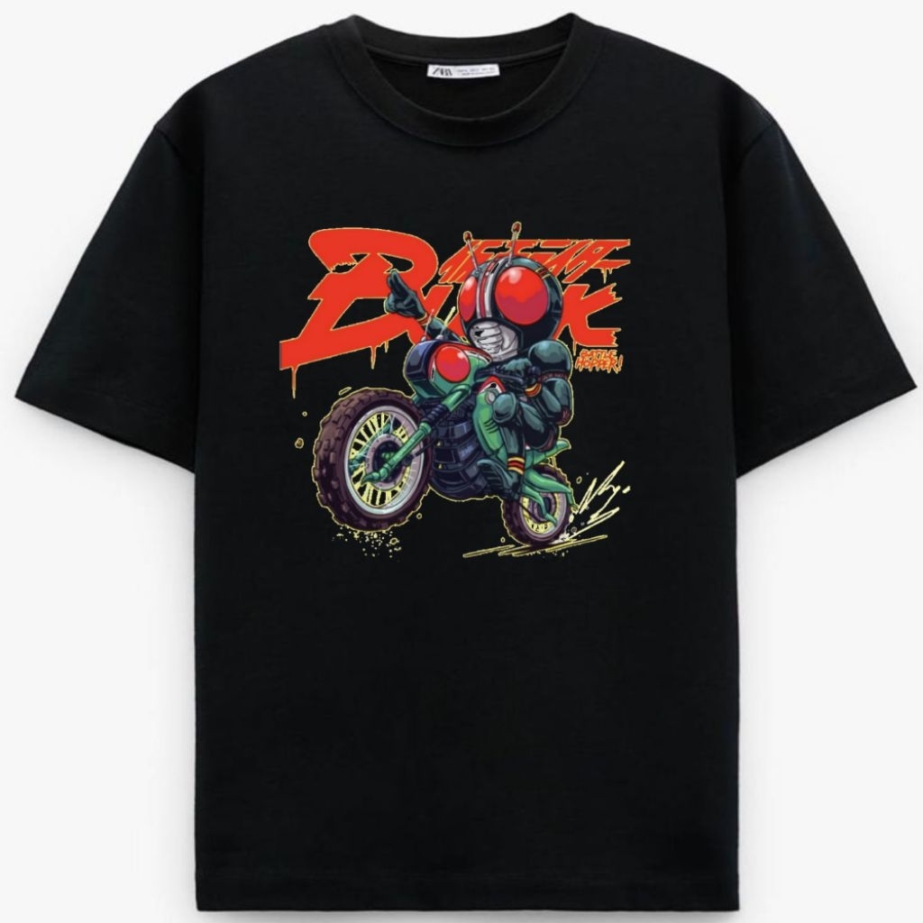 Kaos KAMEN RIDER TShirt SATRIA BAJA HITAM Baju Distro Satria Baja Hitam Retro