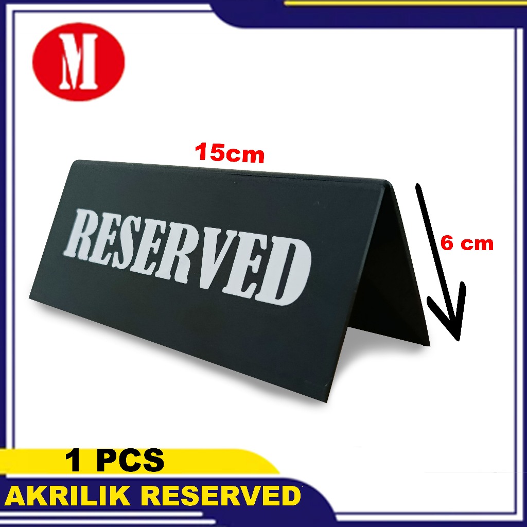 

Papan meja Reserved Akrilik Hitam / Acrylic reserved 15cm x 6cm