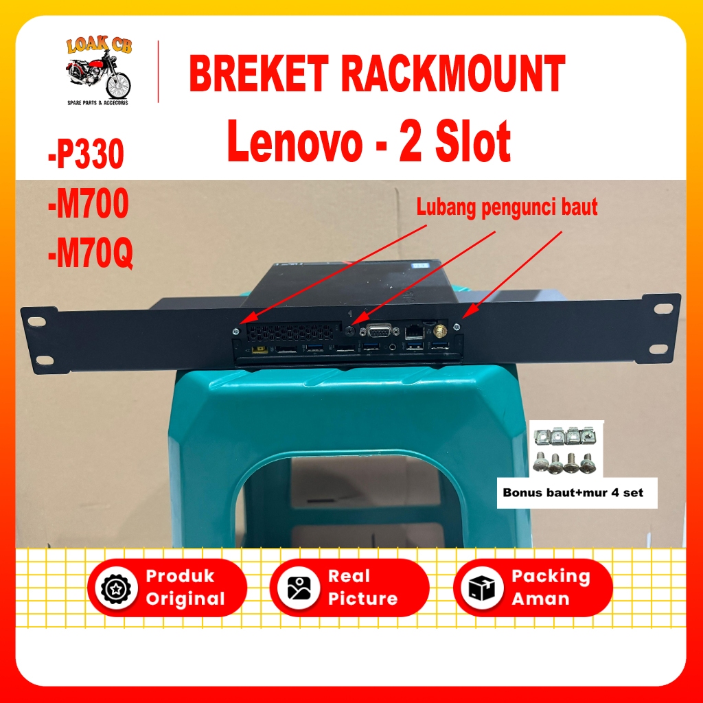 Bracket lenovo tiny pc p330 Breket Dudukan Pangkon Kupingan rack mount rak server bahan plat besi