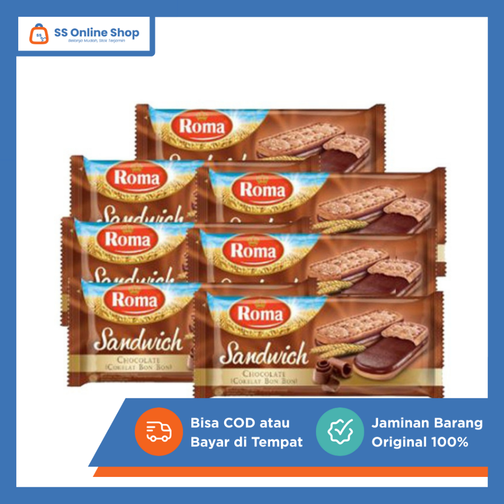 

Roma Sandwich Rasa Cokelat – 1 Pak Isi 7 @206gr | Biskuit Sandwich Cokelat Renyah Dengan Krim Lezat Camilan Hemat Favorit Keluarga Snack Manis Praktis Untuk Teman Minum Teh & Kopi