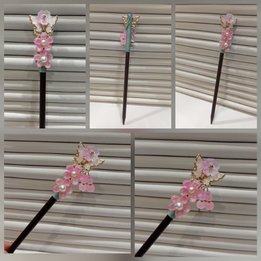 cucuk konde cina bunga sakura kekinian untuk sanggul / aksesoris rambut / aksesoris sanggul / cucuk 