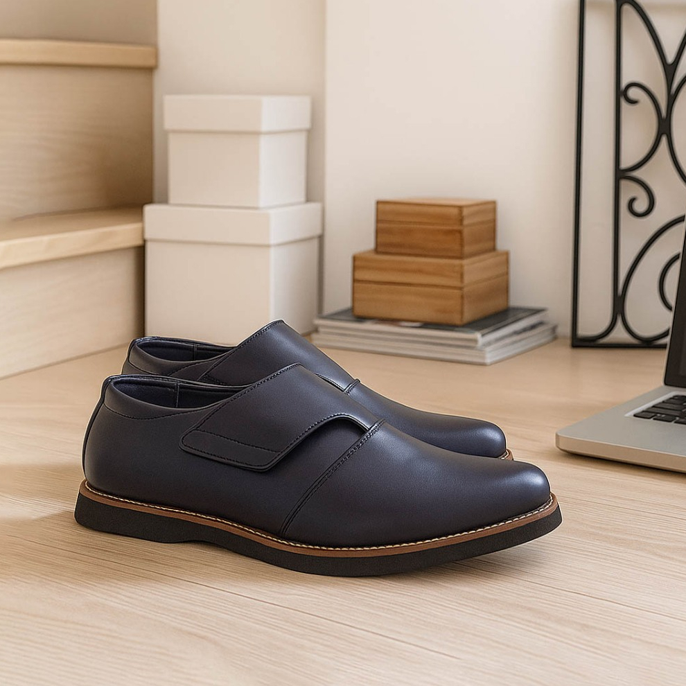 GGR 2057 - THOM VELCRO | Sepatu Casual Formal Pria Pantofel Slip On Kulit Asli Original