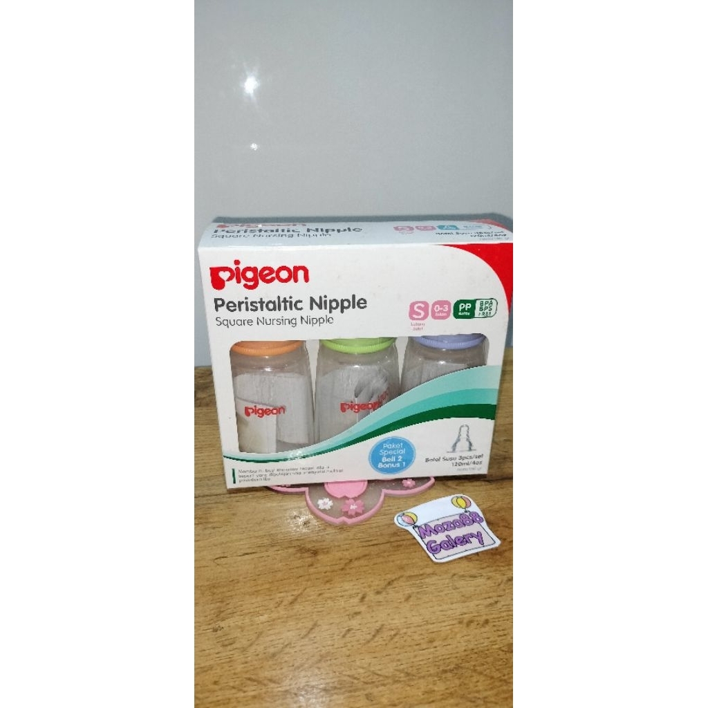 Pigeon Botol Peristaltic Nipple 120ml (Paket 2+1), warna random