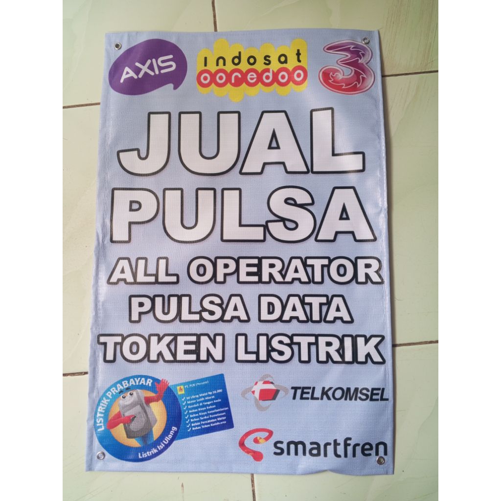 Spanduk Untuk Berjualan Pulsa Data dan Token Listrik
