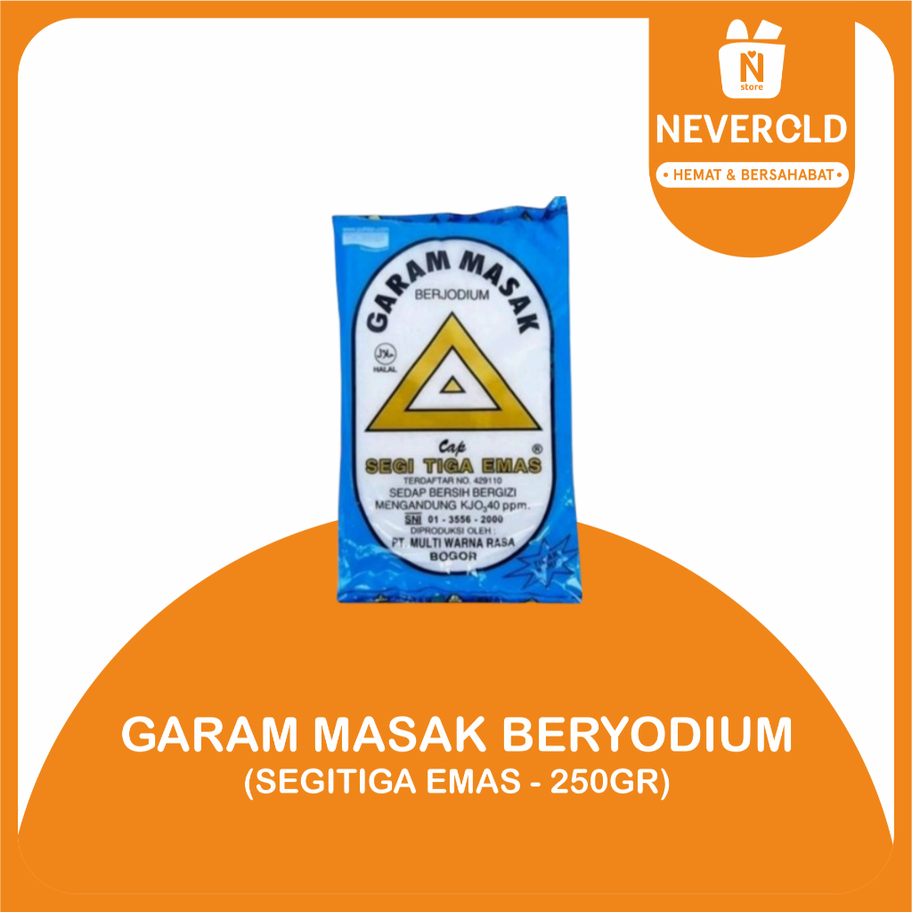 

GARAM DAPUR SEGITIGA EMAS BERYODIUM 250GR