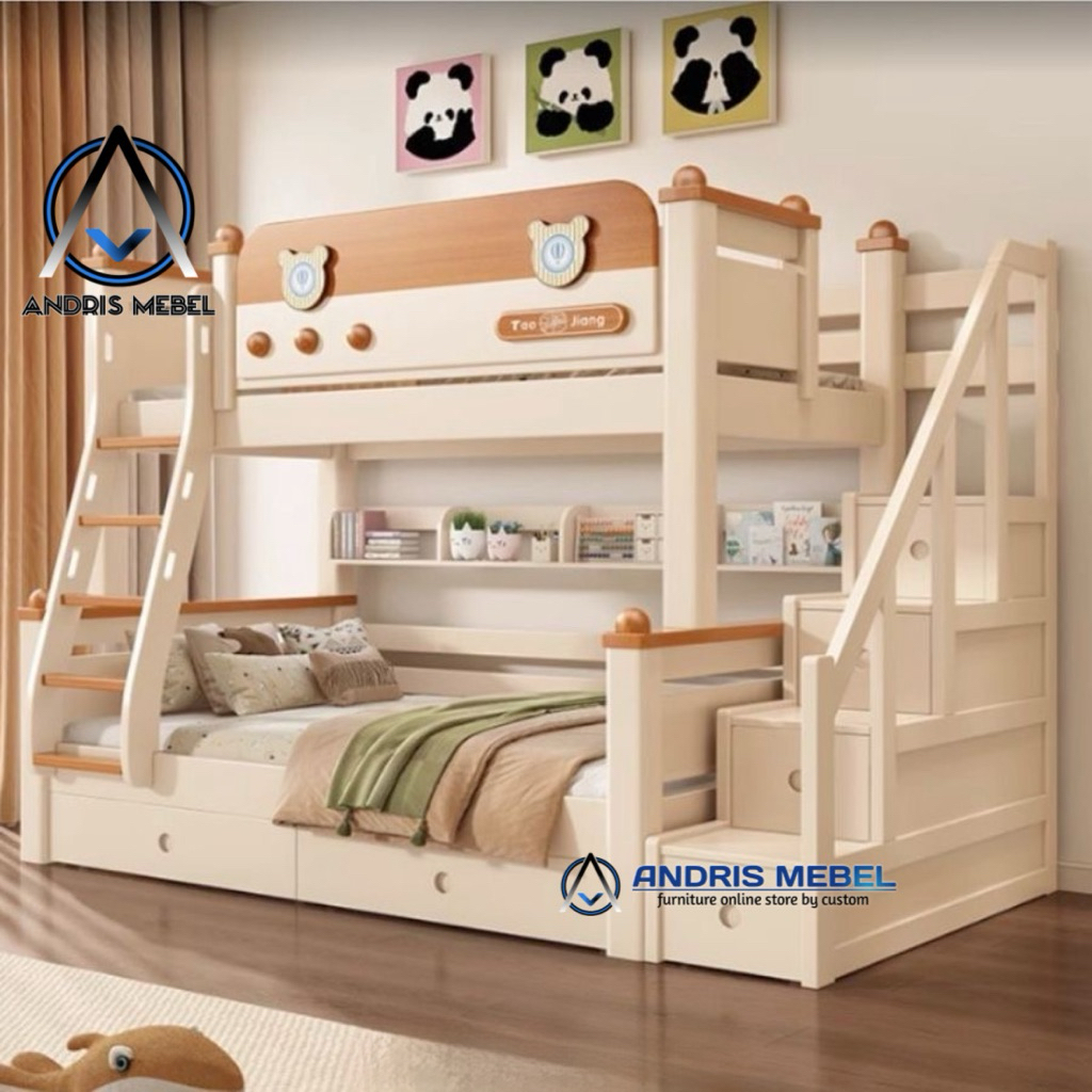 Tempat tidur tingkat anak karakter, Ranjang anak tingkat kayu