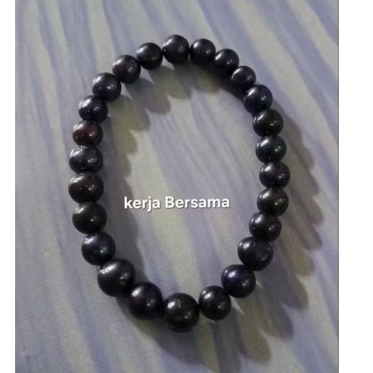 Gelang mutiara hitam asli air tawar
