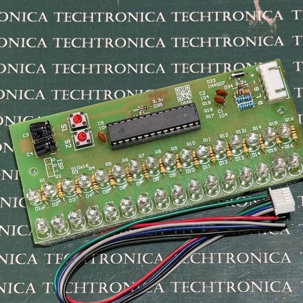 VU Meter Level Indikator Audio 16 LED Hijau