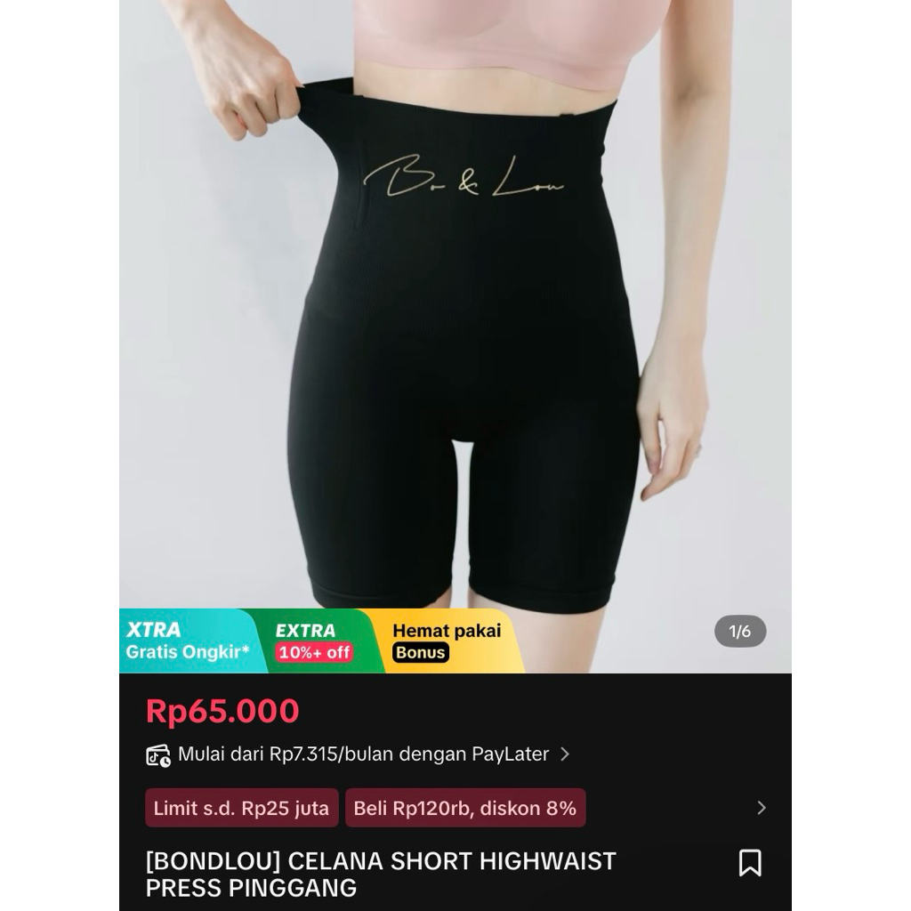 BONDLOU CELANA SHORT HIGHWAIST PRESS PINGGANG