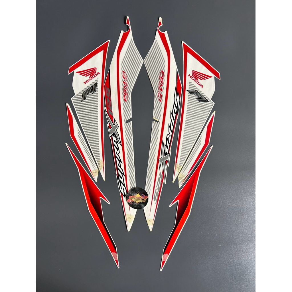 STRIPING STIKER SUPRA X 125 FI 2017 LUXURY PUTIH ORIGINAL