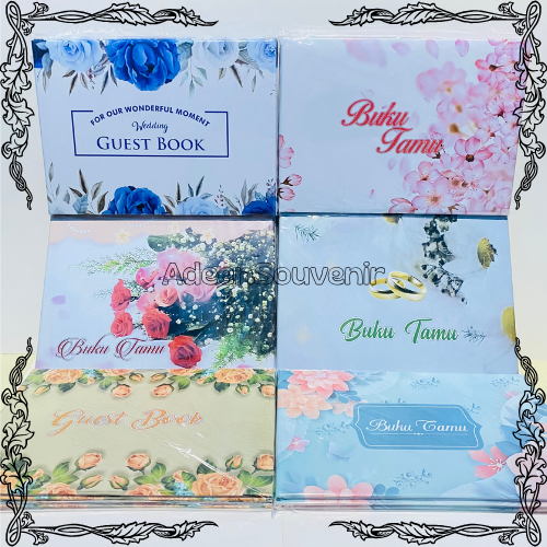 

Buku Tamu Undangan Pernikahan Motif Bunga Wedding Guest Book ISI 2 PCS