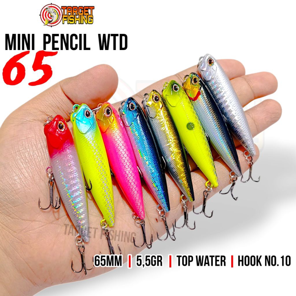 Mini Pencil WTD 65mm 5.5gram - Umpan Casting Top Water 6gram Umpan Hampala Gabus