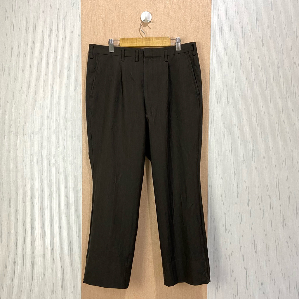 90s Heavyweight Wool Pleated Japan Tailored Trousers / Celana Bahan Pria / Size 32