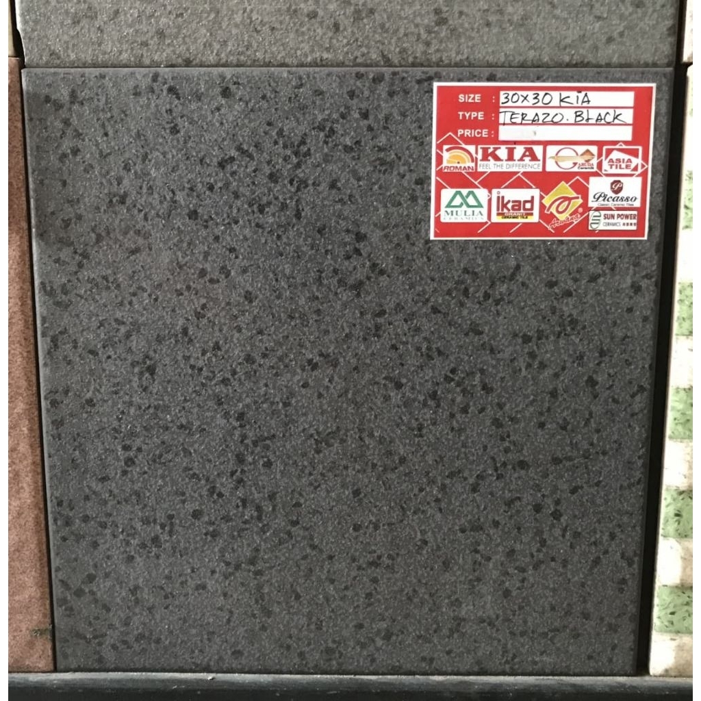 KERAMIK LANTAI 30×30 TERAZO BLACK | KIA