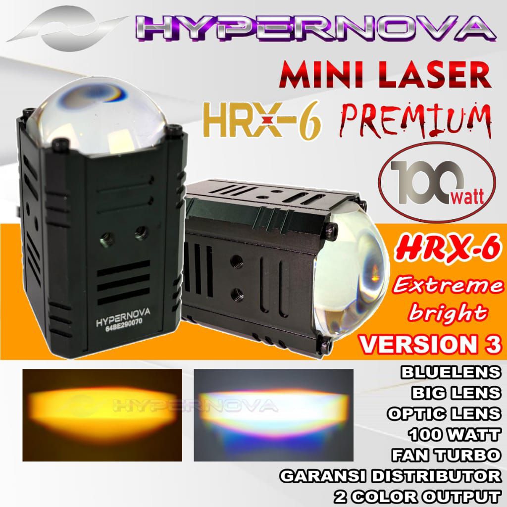 HYPERNOVA HRX-6 LAMPU SOROT MINI LASER ORIGINAL HYPERNOVA HRX-6 100 W 12-24 V