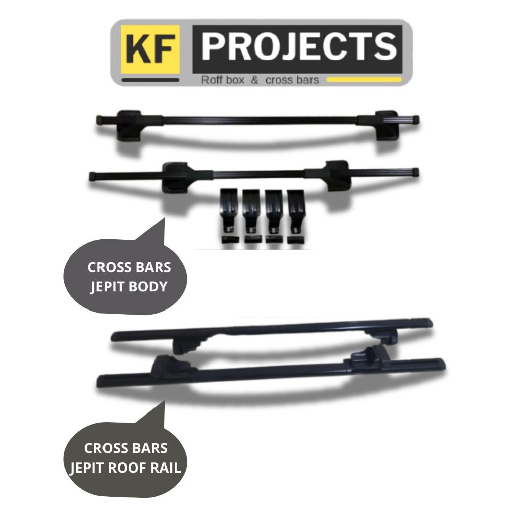 Crossbar Cross bar Kaki Rack Jepit Body Mobil Universal Minibus / Sedan