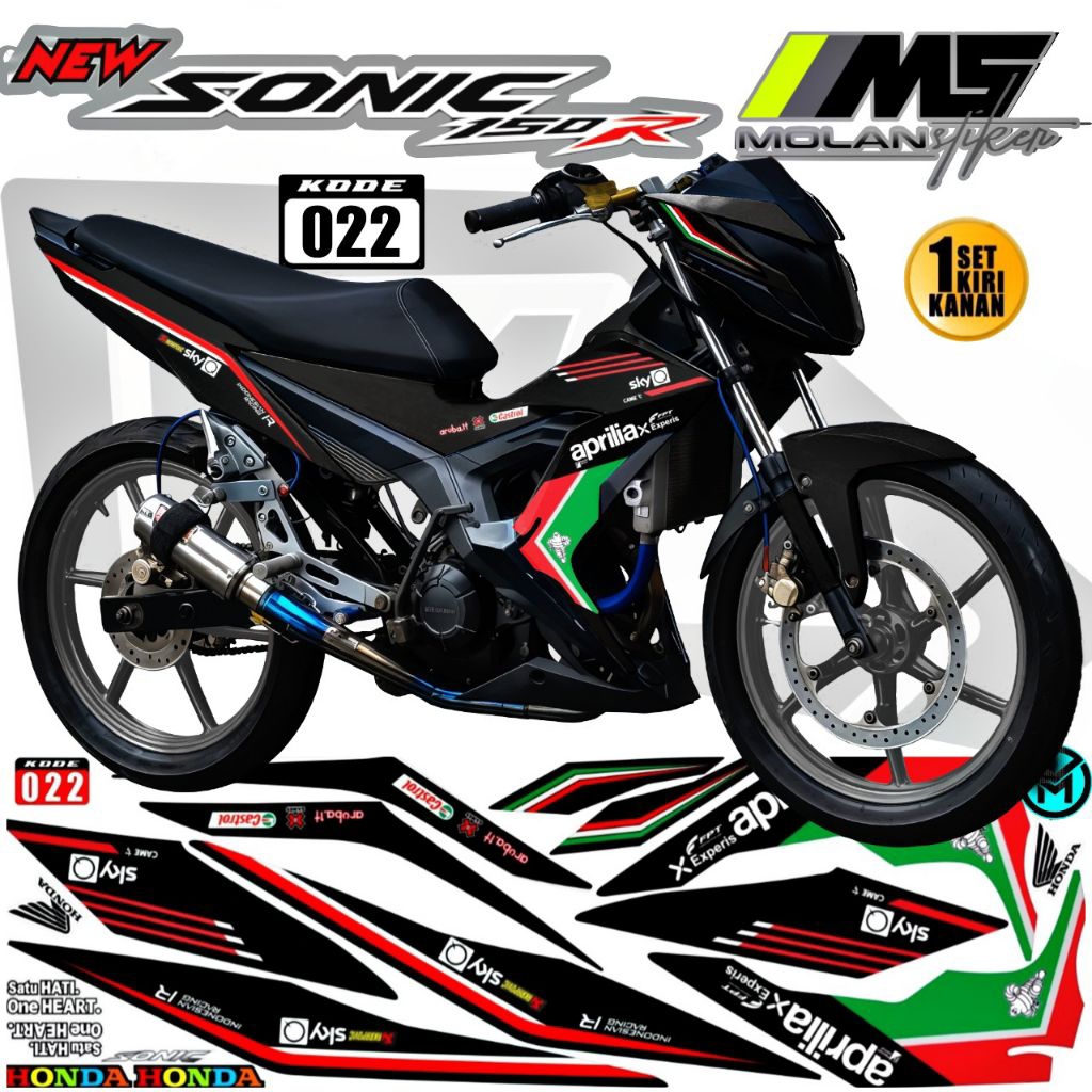 Decal Sticker Striping Variasi Honda Sonic 150 R Moto Gp Racing New Honda Sonic 150 R Lis Sonic 150 