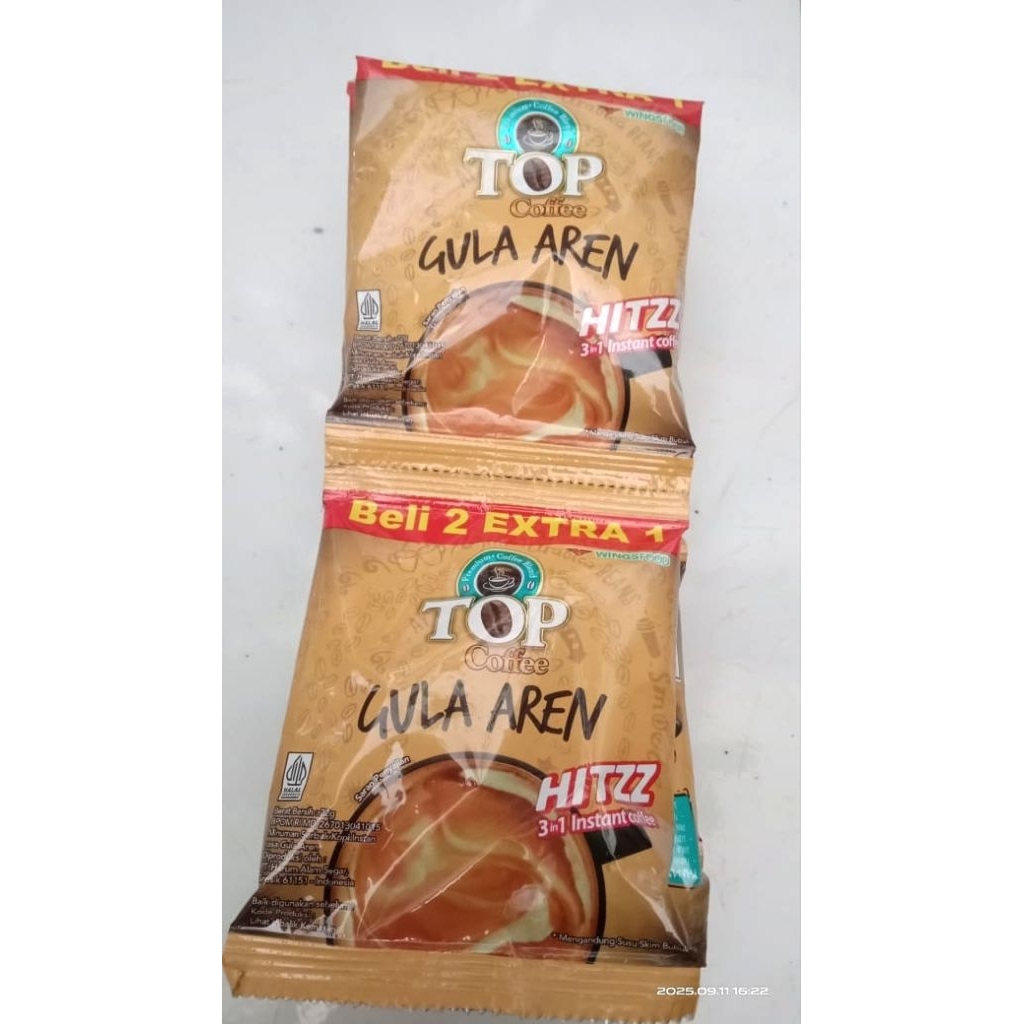 

top coffee gula aren 1 renteng isi 15 biji