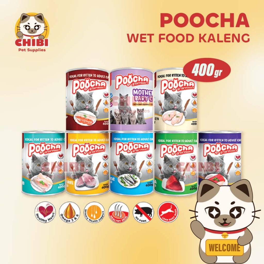 Poocha Kaleng 400 gr - Makanan Kucing Basah Cat Wet Food