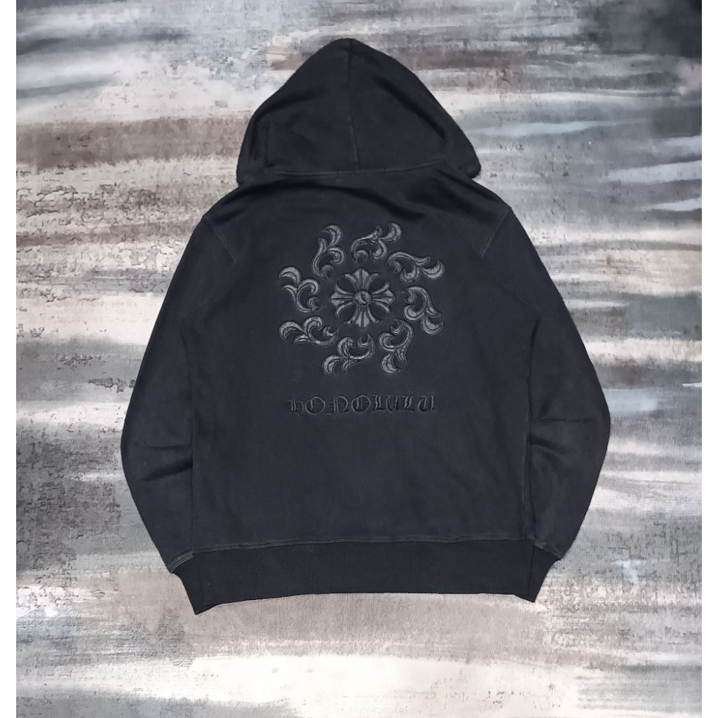 zip hoodie CHROME HEARTS big logo pacth latter