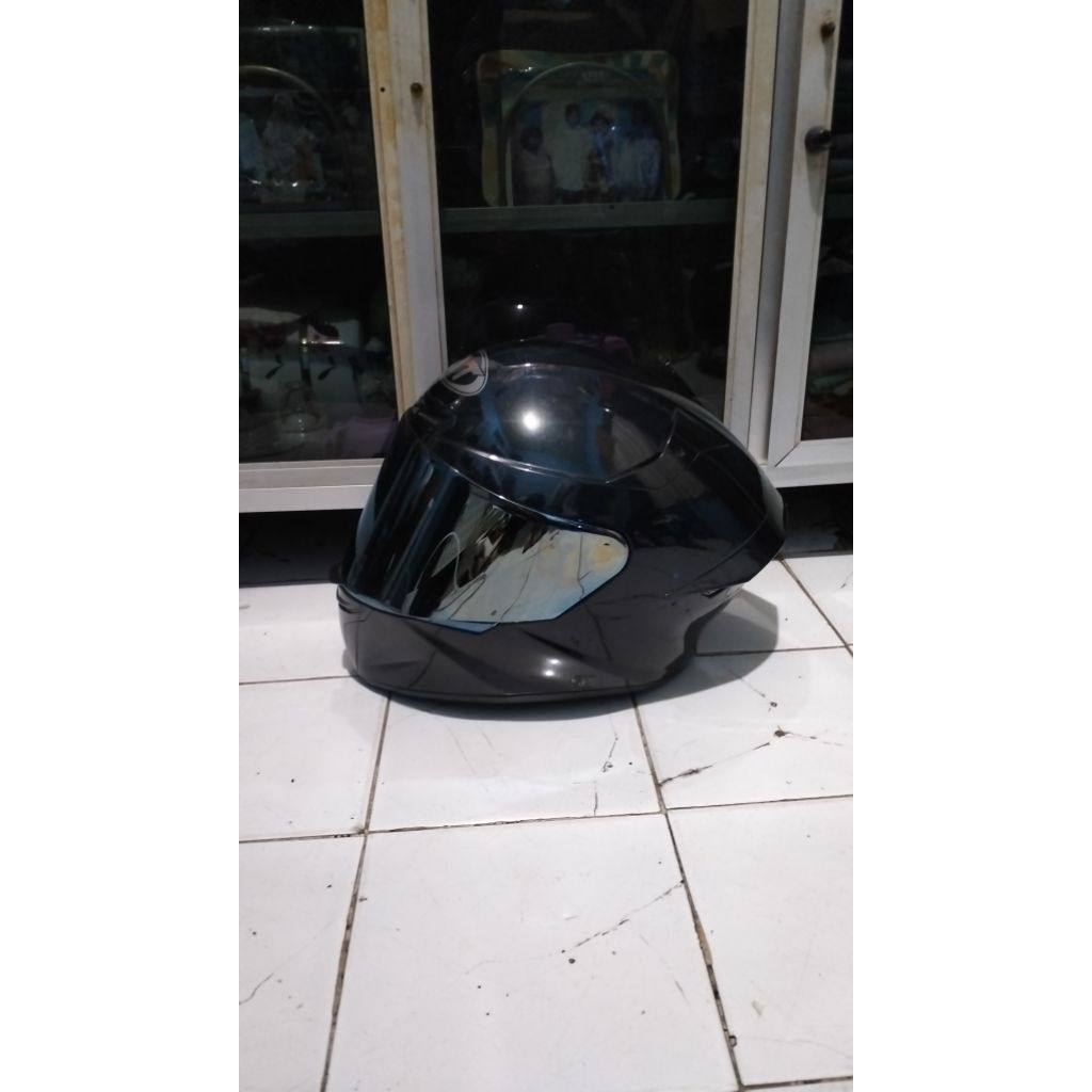 KYT TT COURSE BLACK GLOSSY GANTENG