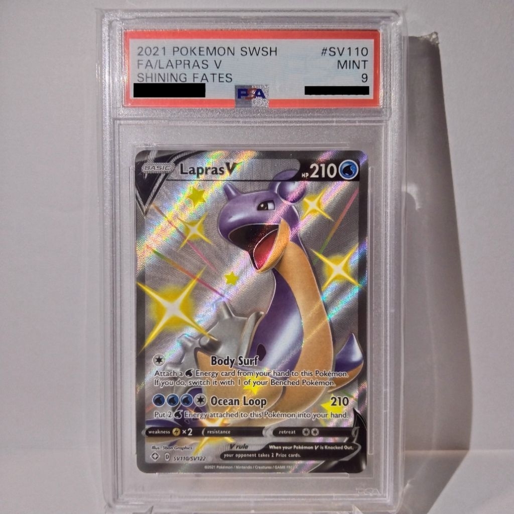 PSA Shiny LaprasV SSR SV110/122 English. psa 9 MINT. Shining Fates. PSA rare dan termurah. kartu pok