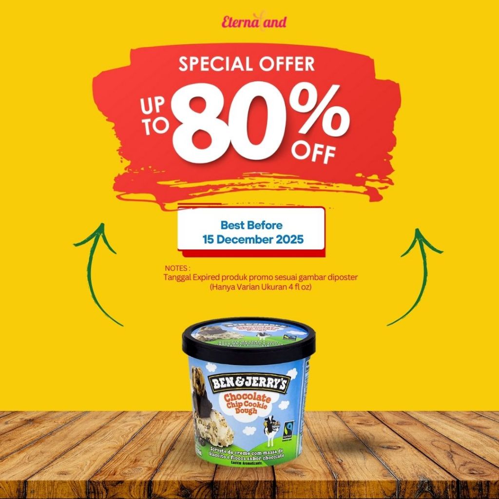 

Ben & Jerry Chocolate Chip Cookie Dough Ice Cream - es krim impor USA