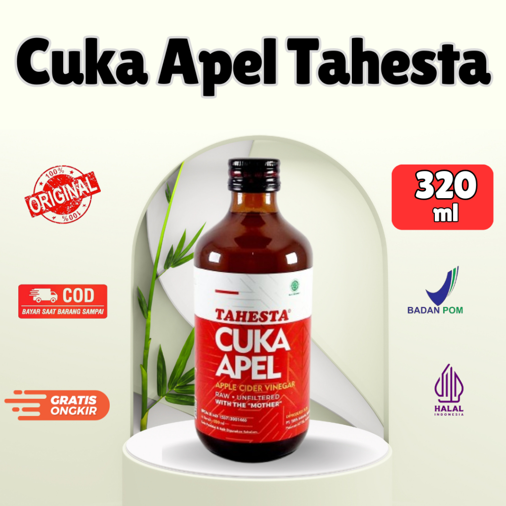 

Cuka Apel Tahesta 320ml – Cuka Apel Murni & Alami dari Fermentasi Buah Apel Asli