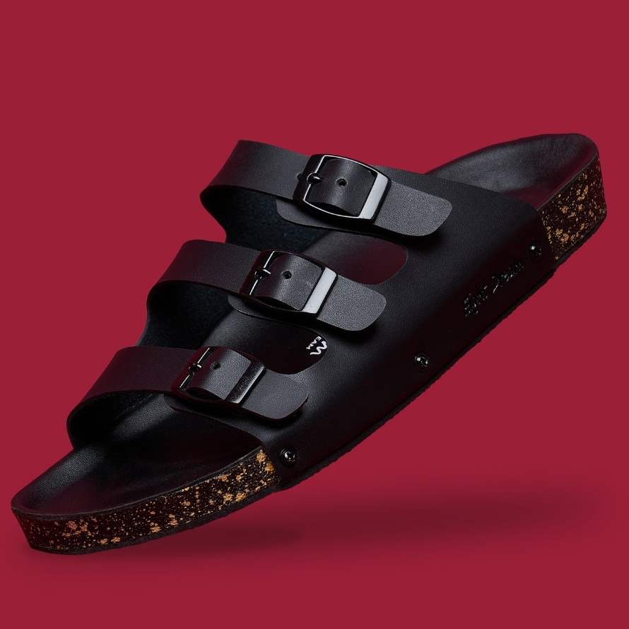 Eight Dream Sandal Pria Wanita Modern Trendy Kama Full Black