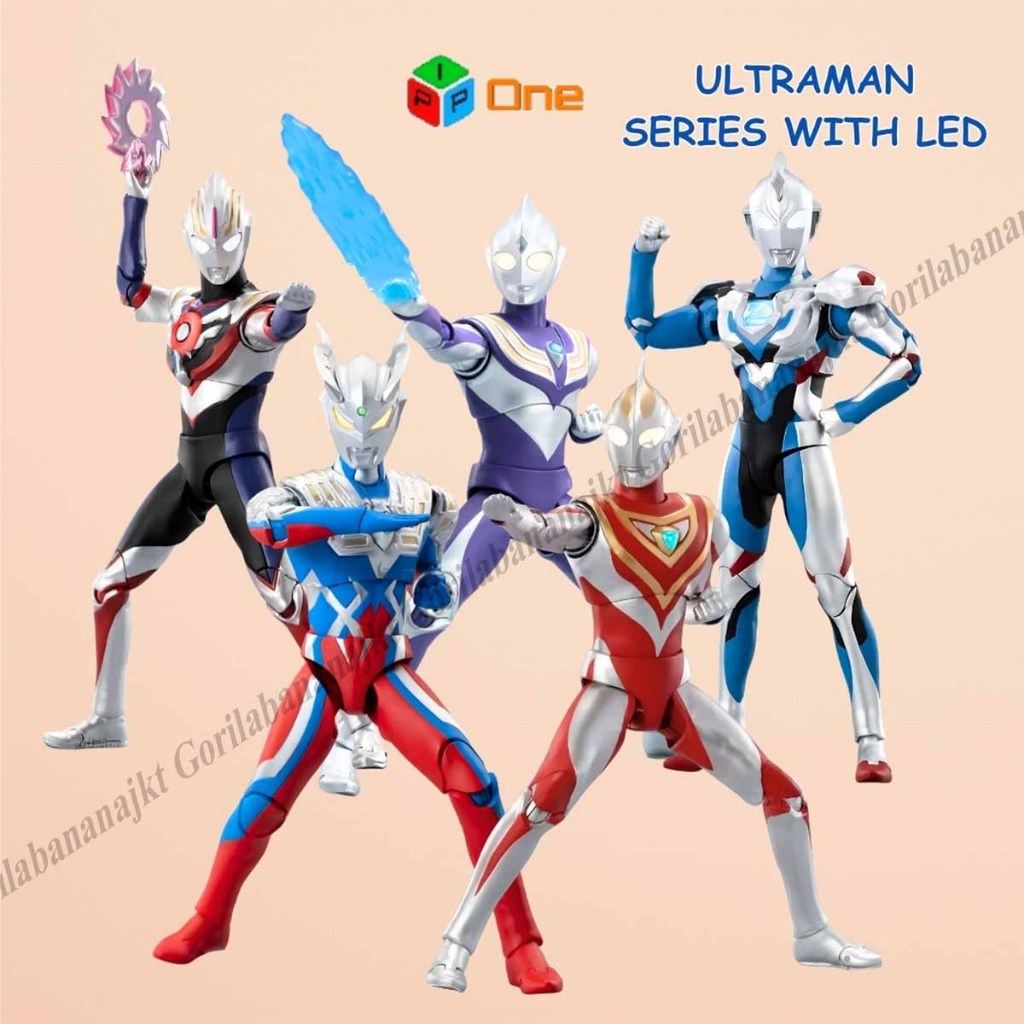 Action Figure Ultraman Series Gaia Orb Zero Zeta Tiga ZD Toys Mainan pajangan Ada stand base