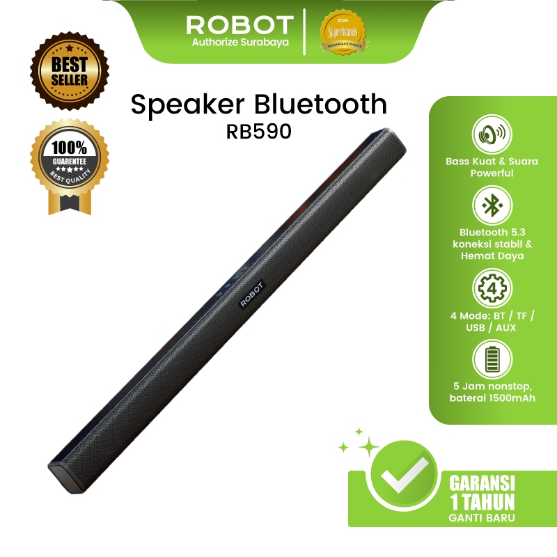 ROBOT Soundbar Bluetooth TV Speaker Mini Bass 10W Super Stereo Portable Dual Driver TWS Bluetooth 5.