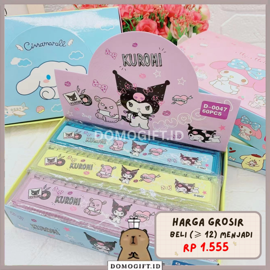 

Penggaris Karakter Transparan 15 Cm Motif Kuromi Labubu Capybara Lucu