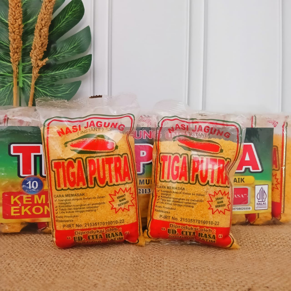 

Nasi Jagung Instant 90gr/ nasi ampok matang tinggal seduh cap TIGA PUTRA